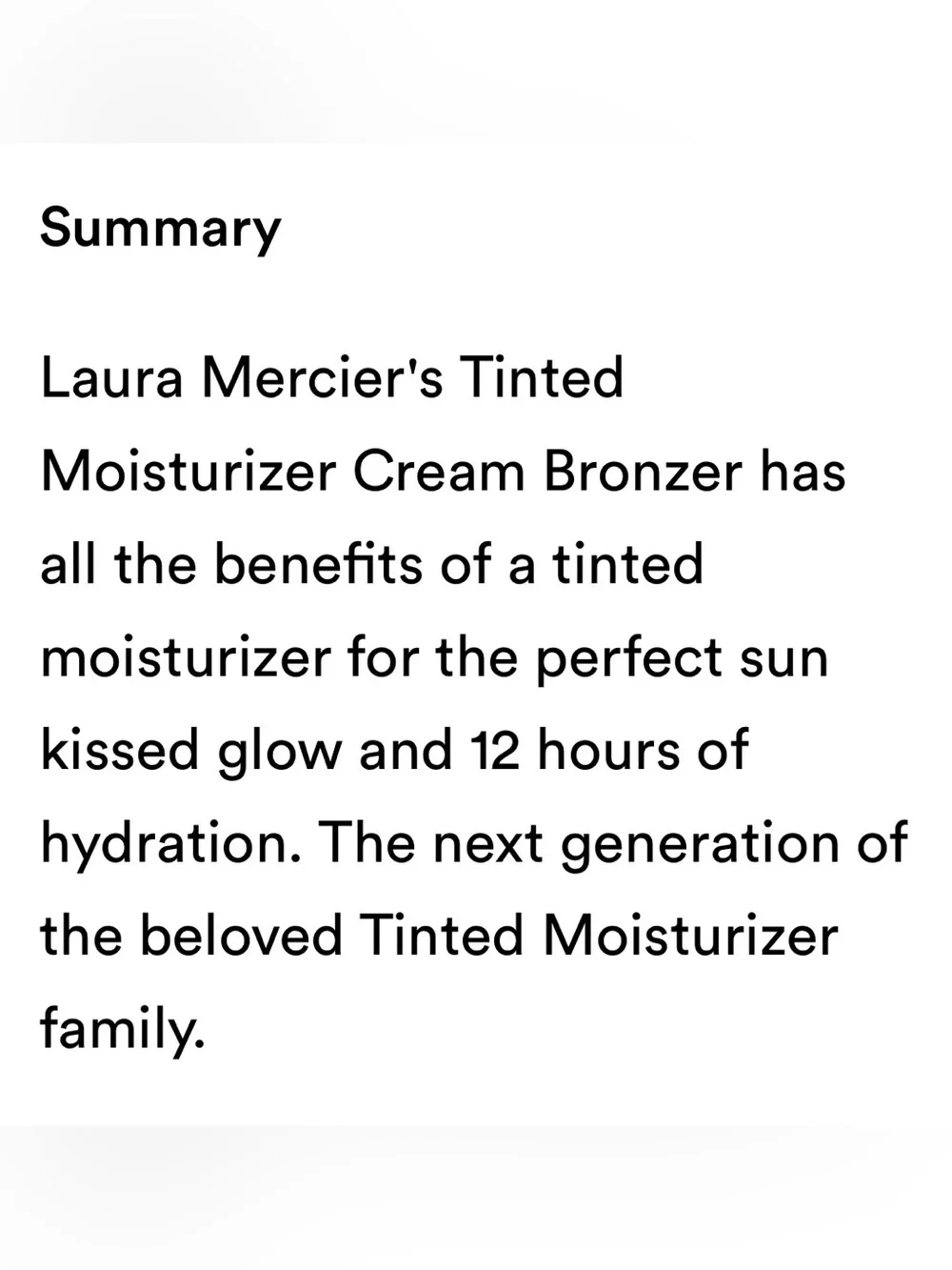 Laura Mercier Tinted Moisturizer Bronzer
